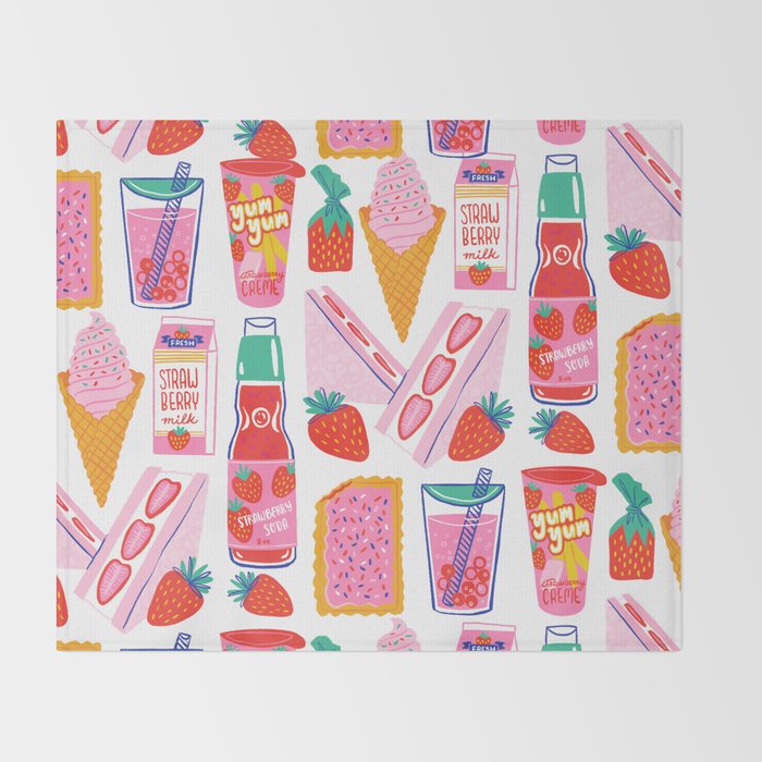 Strawberry Snacks Throw Blanket Gallery Image 2