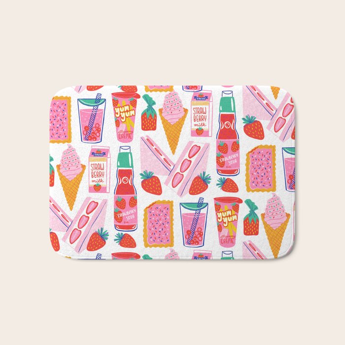 Strawberry Snacks Bath Mat Gallery Image 1