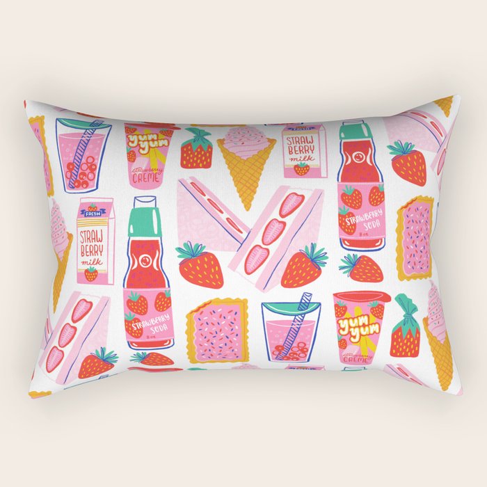 Strawberry Snacks Rectangular Pillow Gallery Image 1