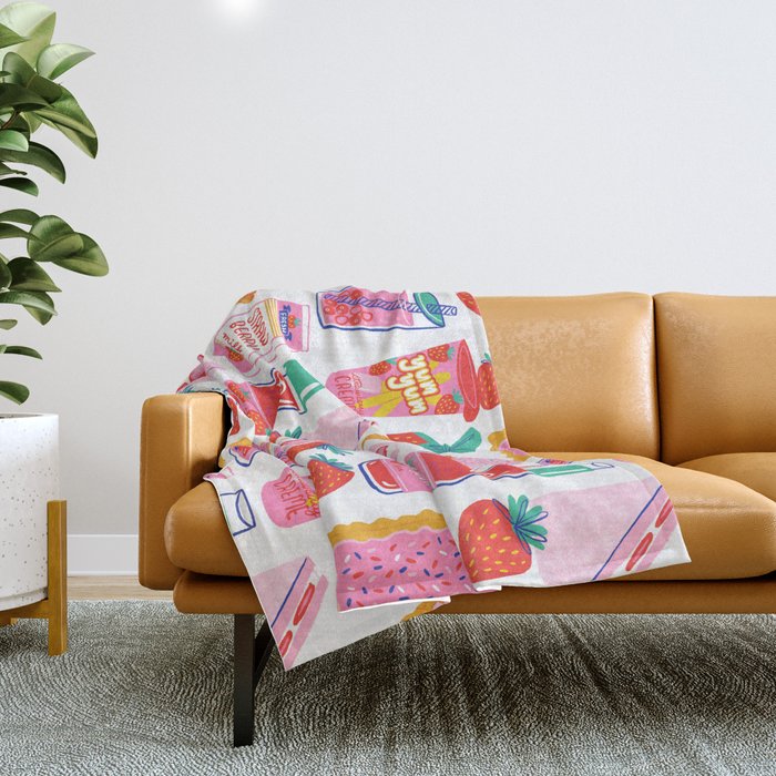 Strawberry Snacks Throw Blanket Gallery Image 1