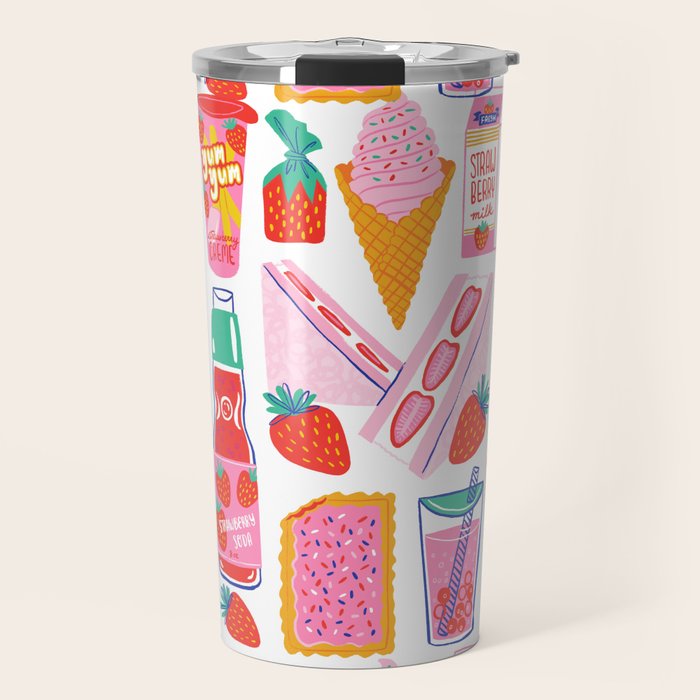 Strawberry Snacks Travel Mug Gallery Image 1