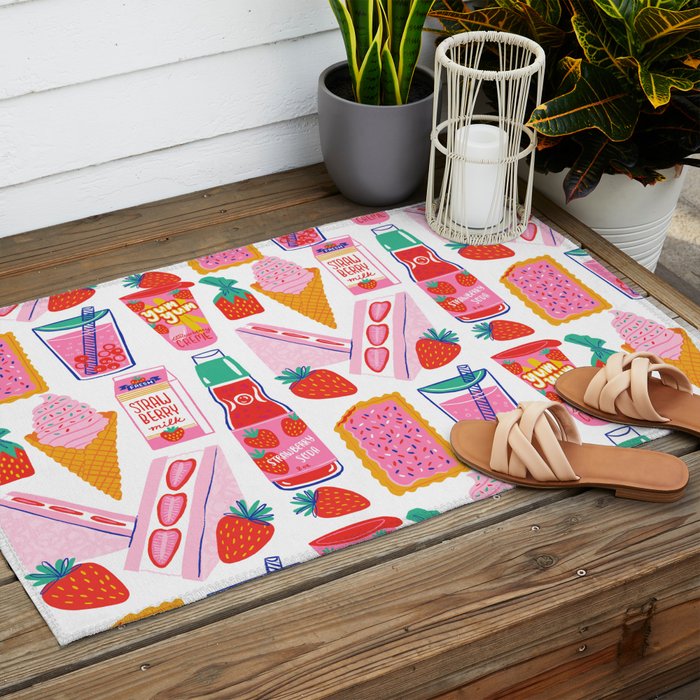 Strawberry Snacks Outdoor Rug Gallery Image 2