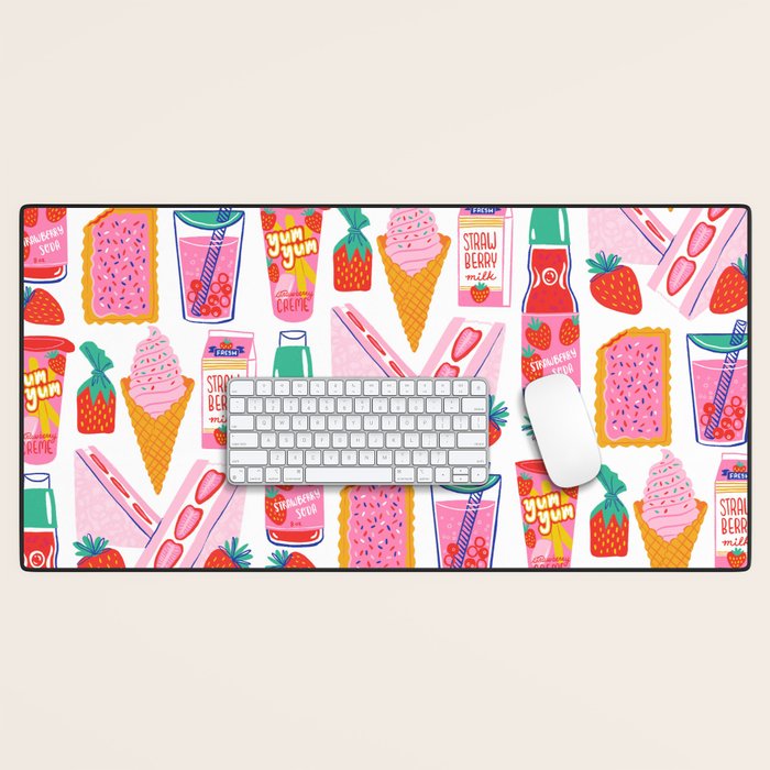 Strawberry Snacks Desk Mat Gallery Image 1