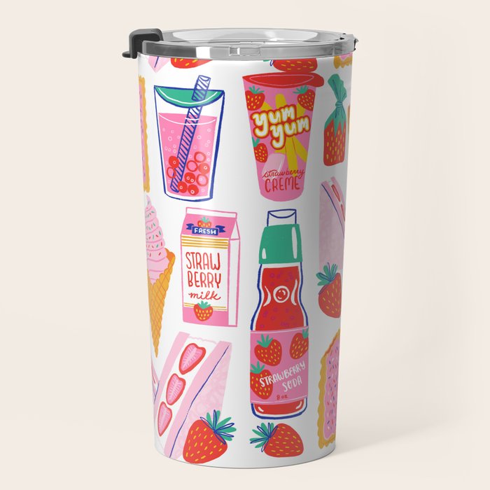 Strawberry Snacks Travel Mug Gallery Image 3