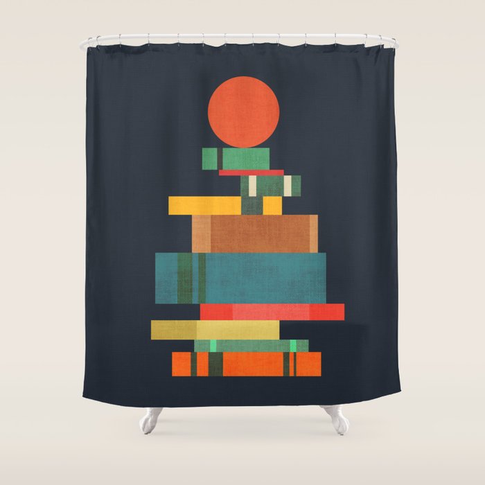 Book stack with a ball Shower Curtain Gallery Image 1