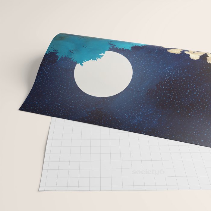 Desert Lake Moonlight Wrapping Paper Gallery Image 2