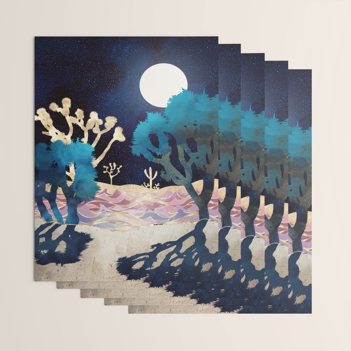 Desert Lake Moonlight Wrapping Paper Gallery Image 3