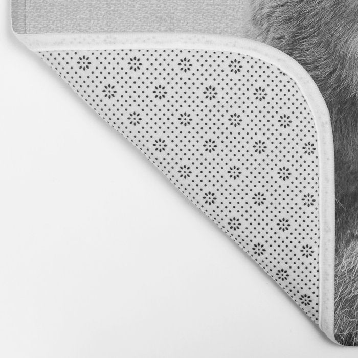 Grizzly Bear - Black & White Bath Mat Gallery Image 2