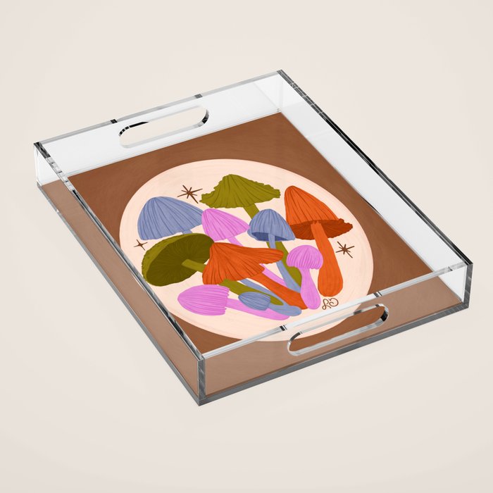 Fun and Funky Mushrooms Acrylic Tray Gallery Image 1