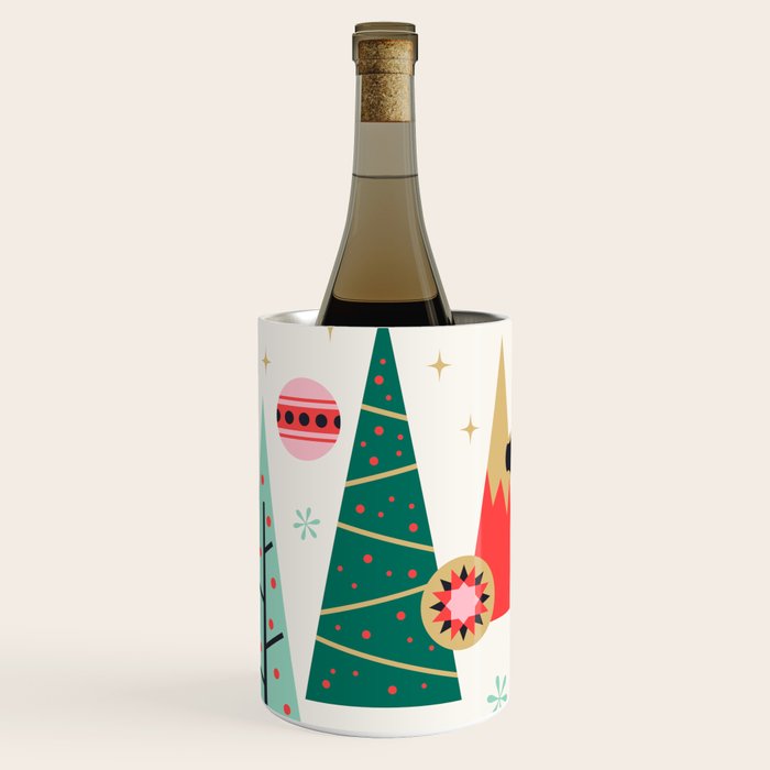 Retro Christmas Card Theme - Plain White Wine Chiller Gallery Image 1