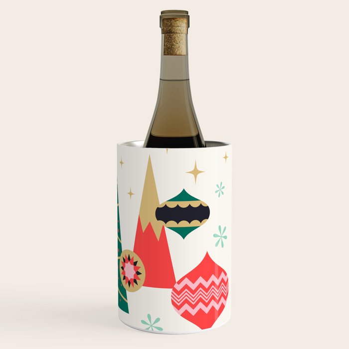 Retro Christmas Card Theme - Plain White Wine Chiller Gallery Image 3