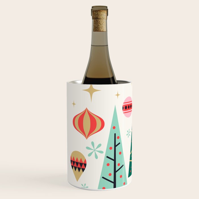 Retro Christmas Card Theme - Plain White Wine Chiller Gallery Image 2