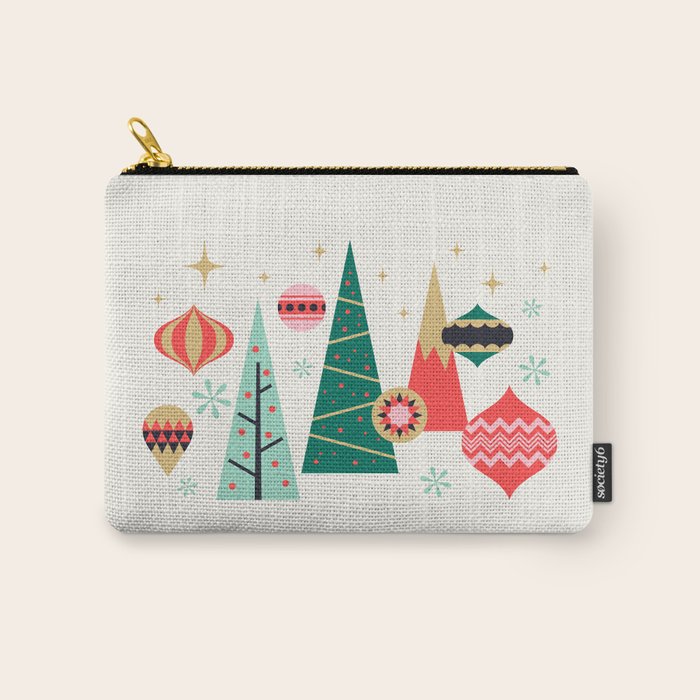 Retro Christmas Card Theme - Plain White Carry All Pouch Gallery Image 1