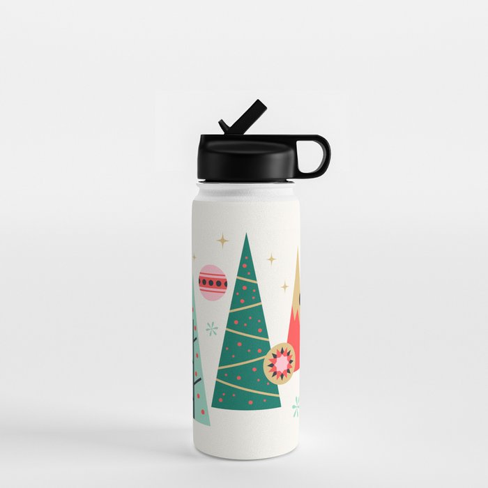 Retro Christmas Card Theme - Plain White Water Bottle Gallery Image 1
