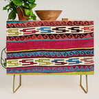 Turkish Antique Kilim Print with Horizontal Stripes  Credenza Gallery Image 1