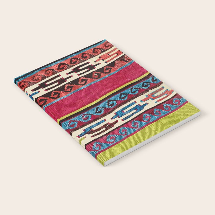 Turkish Antique Kilim Print with Horizontal Stripes  Notebook Gallery Image 2