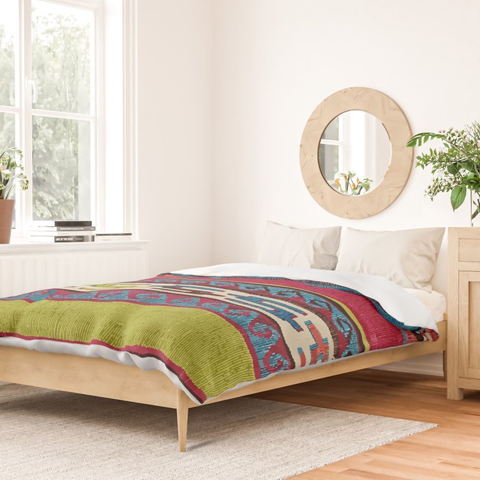 Turkish Antique Kilim Print with Horizontal Stripes  Duvet Cover Gallery Image 2