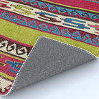 Turkish Antique Kilim Print with Horizontal Stripes  Rug Gallery Image 4