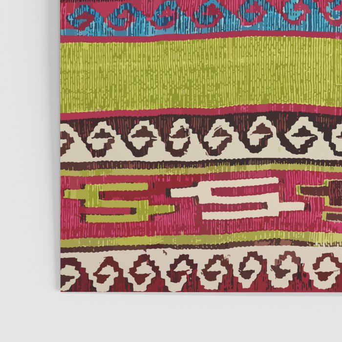 Turkish Antique Kilim Print with Horizontal Stripes  Poster Gallery Image 3