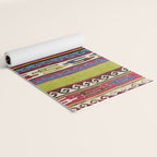 Turkish Antique Kilim Print with Horizontal Stripes  Yoga Mat Gallery Image 2