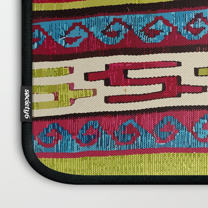 Turkish Antique Kilim Print with Horizontal Stripes  Laptop Sleeve Gallery Image 3