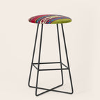 Turkish Antique Kilim Print with Horizontal Stripes  Stool Gallery Image 1