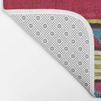Turkish Antique Kilim Print with Horizontal Stripes  Bath Mat Gallery Image 2