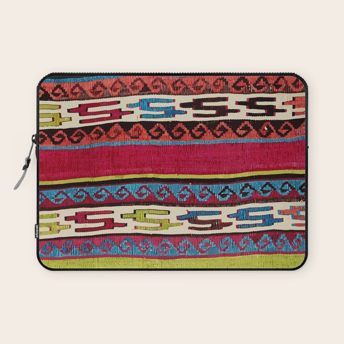 Turkish Antique Kilim Print with Horizontal Stripes  Laptop Sleeve Gallery Image 1