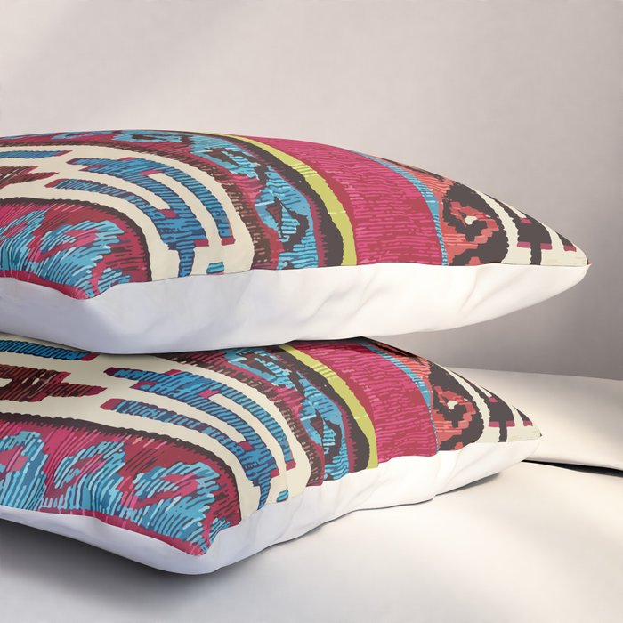 Turkish Antique Kilim Print with Horizontal Stripes  Pillow Sham Gallery Image 3