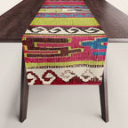 Turkish Antique Kilim Print with Horizontal Stripes  Table Runner Gallery Image 1
