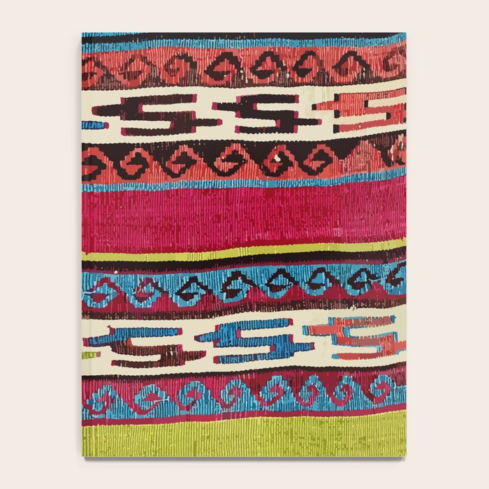 Turkish Antique Kilim Print with Horizontal Stripes  Notebook Gallery Image 4