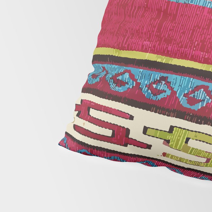 Turkish Antique Kilim Print with Horizontal Stripes  Pillow Sham Gallery Image 4