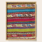 Turkish Antique Kilim Print with Horizontal Stripes  Serving Tray Gallery Image 1