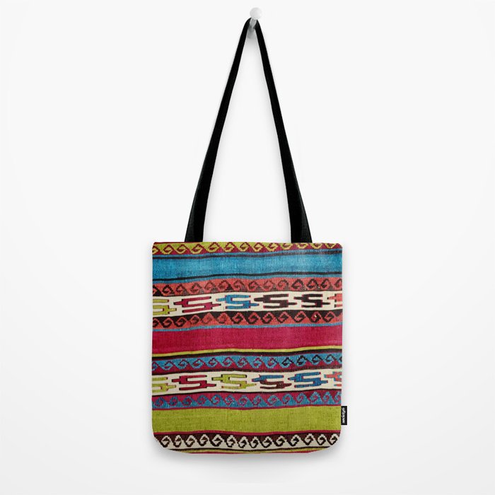 Turkish Antique Kilim Print with Horizontal Stripes  Tote Bag Gallery Image 2