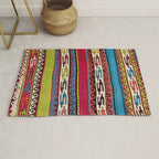 Turkish Antique Kilim Print with Horizontal Stripes  Rug Gallery Image 1