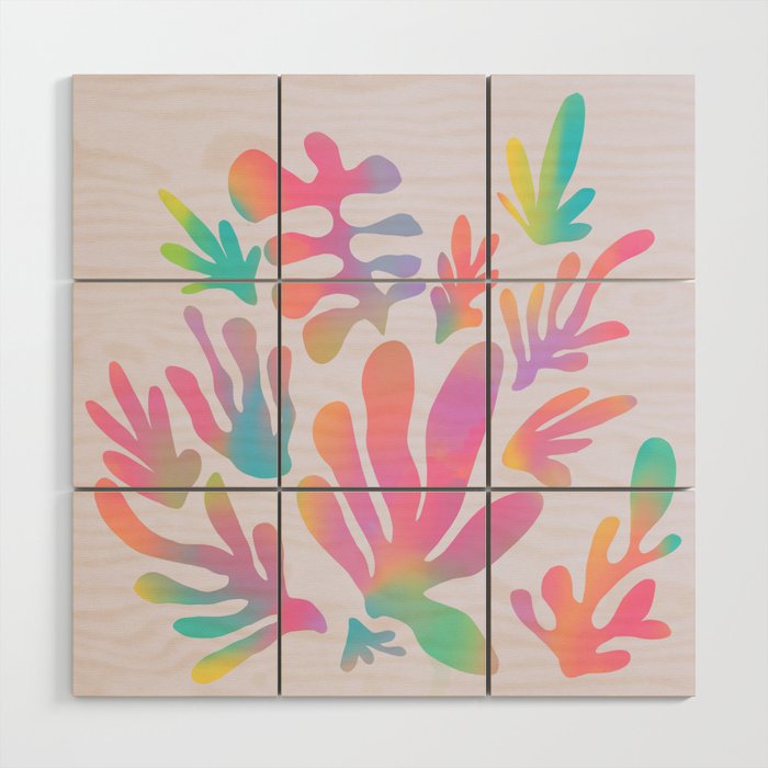 Matisse colorful pastel cutouts Wood Wall Art Gallery Image 1