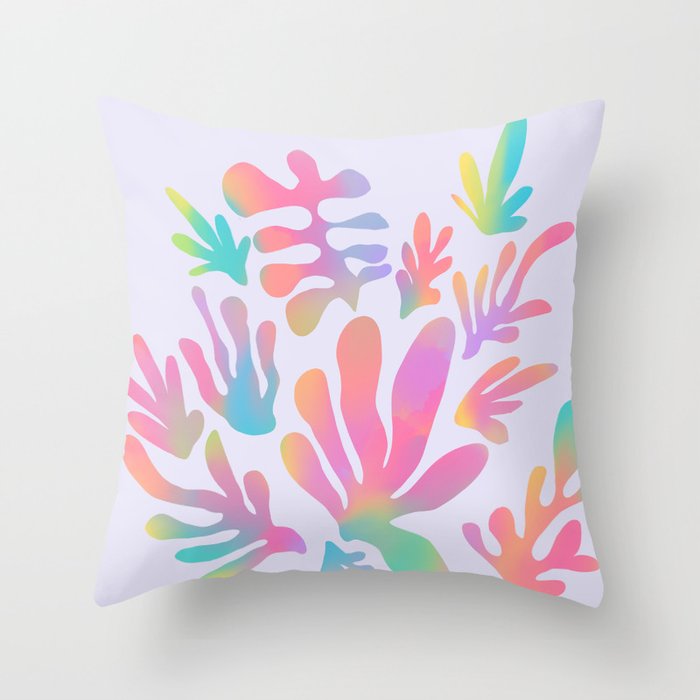 Matisse colorful pastel cutouts Throw Pillow Gallery Image 1