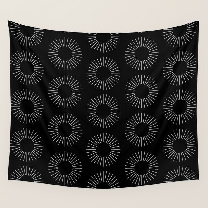 Minimalist Sunray Pattern IX Wall Tapestry Gallery Image 1