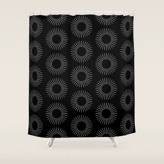 Minimalist Sunray Pattern IX Shower Curtain Gallery Image 1