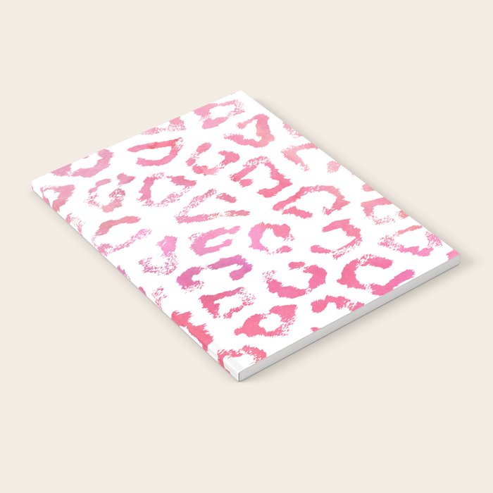 Modern white pink  watercolor animal print Notebook Gallery Image 2