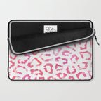 Modern white pink  watercolor animal print Laptop Sleeve Gallery Image 2