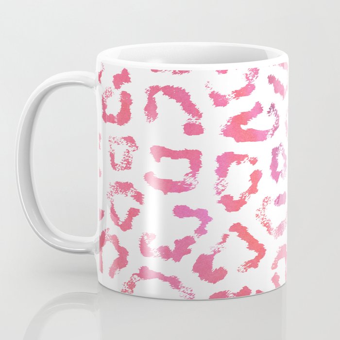 Modern white pink  watercolor animal print Coffee Mug Gallery Image 3