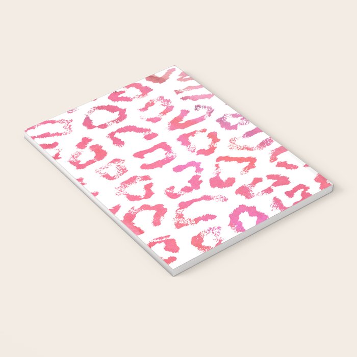 Modern white pink  watercolor animal print Notebook Gallery Image 3