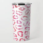 Modern white pink  watercolor animal print Travel Mug Gallery Image 1
