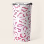 Modern white pink  watercolor animal print Travel Mug Gallery Image 2