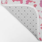 Modern white pink  watercolor animal print Bath Mat Gallery Image 2