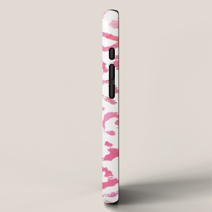 Modern white pink  watercolor animal print iPhone Case Gallery Image 2