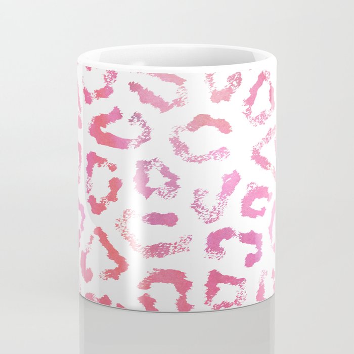 Modern white pink  watercolor animal print Coffee Mug Gallery Image 4