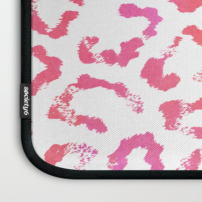 Modern white pink  watercolor animal print Laptop Sleeve Gallery Image 3