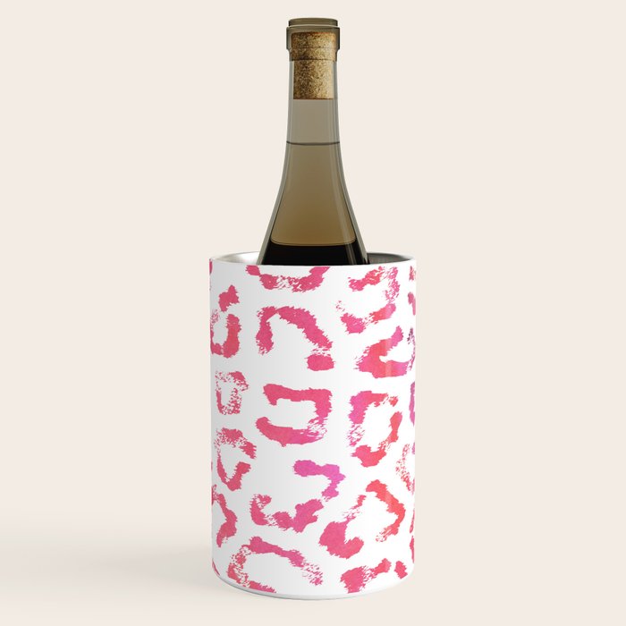 Modern white pink  watercolor animal print Wine Chiller Gallery Image 2
